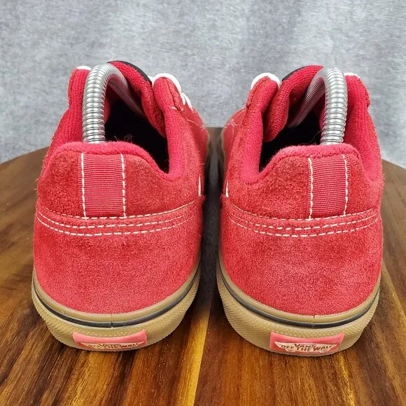 Vans Shoes Men's 8 Red Suede Leather Seldan Low Top Lace Up Skate Sneakers