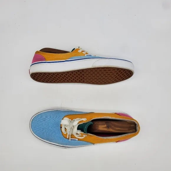 Vans Shoes Mens 8.5 Womens 10 Era Low Colorblock Multi Bright Canvas Skate