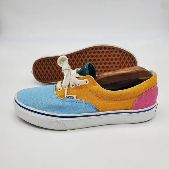Vans Shoes Mens 8.5 Womens 10 Era Low Colorblock Multi Bright Canvas Skate