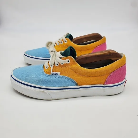 Vans Shoes Mens 8.5 Womens 10 Era Low Colorblock Multi Bright Canvas Skate