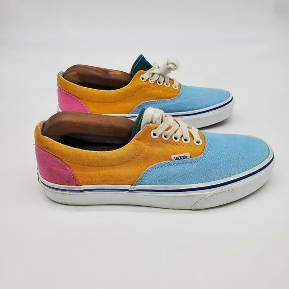 Vans Shoes Mens 8.5 Womens 10 Era Low Colorblock Multi Bright Canvas Skate