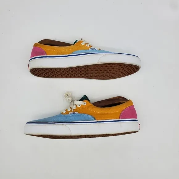 Vans Shoes Mens 8.5 Womens 10 Era Low Colorblock Multi Bright Canvas Skate