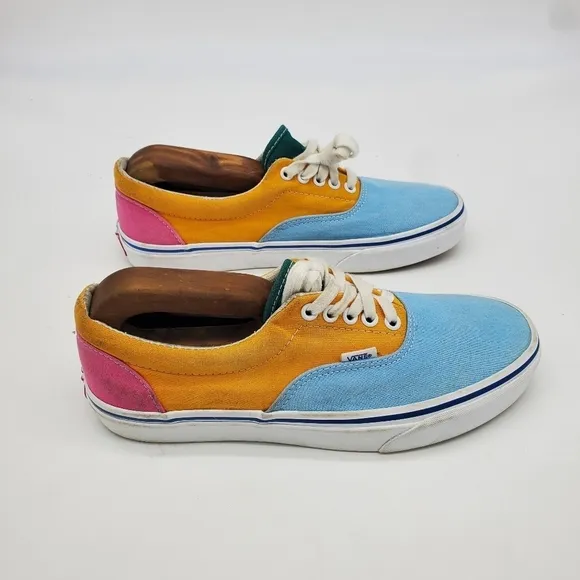 Vans Shoes Mens 8.5 Womens 10 Era Low Colorblock Multi Bright Canvas Skate