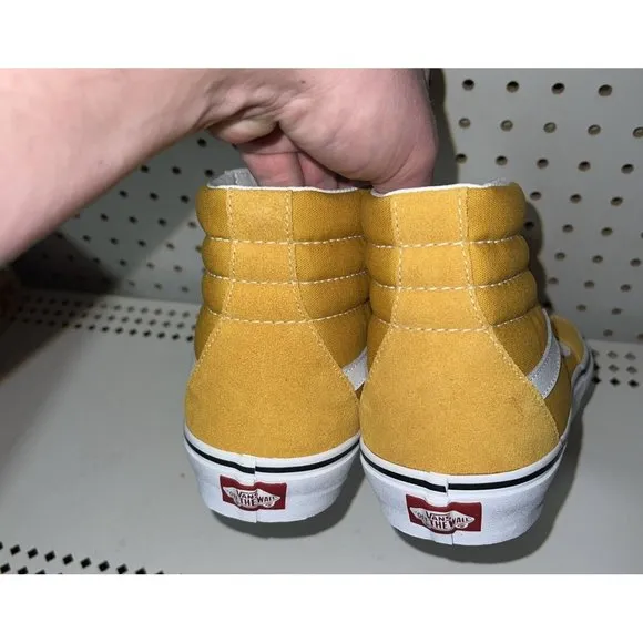 VANS Sk8-Hi Golden Yellow Mens Suede Athletic Skate Shoes Sneakers Size 8.5