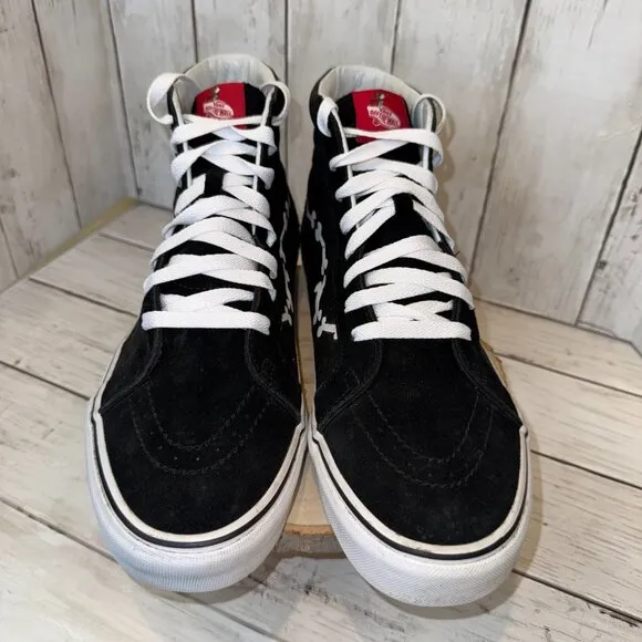 Vans Sk8-Hi Reissue Mens Size 11 Peanuts Snoopy Bones Skate Shoes Sneakers Black
