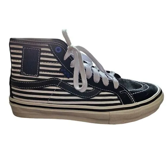 Vans Skate Sk8-Hi Decon Breana Geering Black White PopCush Shoes Men's Size 8