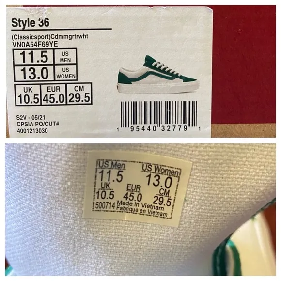 Vans Style 36 Classic Sport Cadmium Green