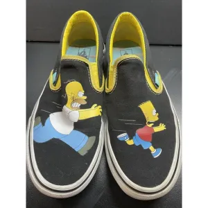 VANS The Simpsons Slip On Homer/ Bart Skate Shoes Mens 6 Women 7.5 Limited Ed