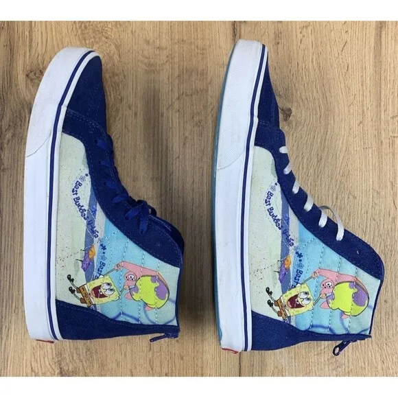 VANS X SPONGEBOB SKATE SK8-HI SNEAKERS SHOES Lace Up Zip 2021 Juniors  7