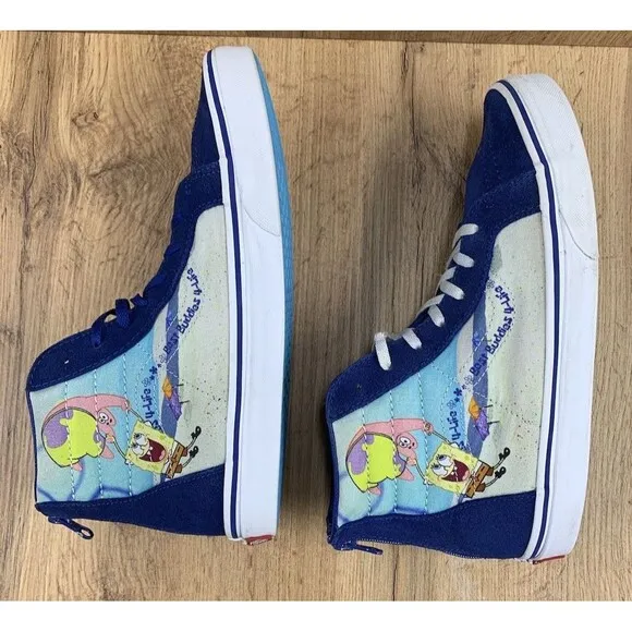VANS X SPONGEBOB SKATE SK8-HI SNEAKERS SHOES Lace Up Zip 2021 Juniors  7