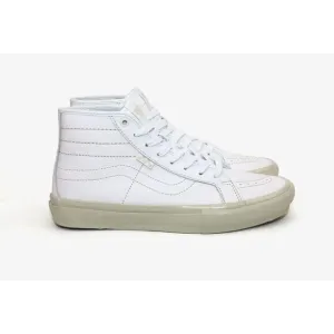 Vans Men’s 5.5 White Leather Hi Top Skate Shoes Sneakers Lace Up NWOT