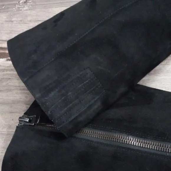 Via Spiga V-Edeline Black Suede &amp;Leather Knee High Boots Sz 7.5