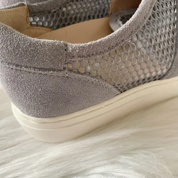 Vince Camuto Grey Breya Mesh Sneakers Lace Up Size 7 Genuine Leather NWOT