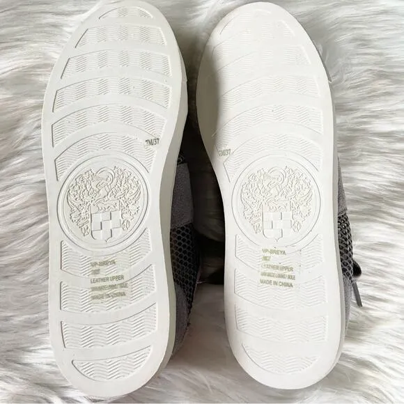 Vince Camuto Grey Breya Mesh Sneakers Lace Up Size 7 Genuine Leather NWOT
