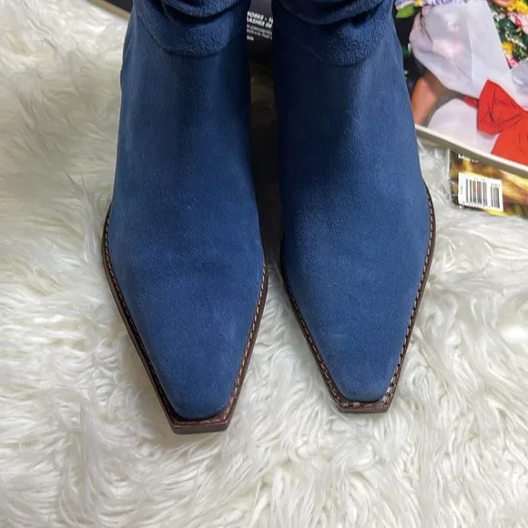 Vince Camuto Slouched Suede Western Boots Nerlinji Blue Slate