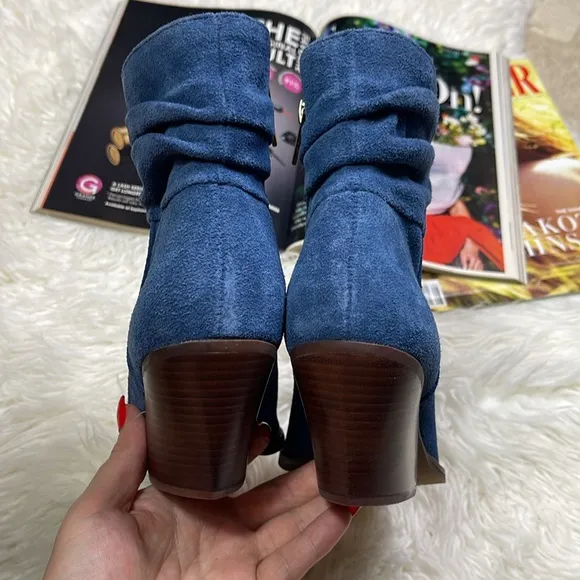 Vince Camuto Slouched Suede Western Boots Nerlinji Blue Slate