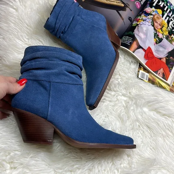 Vince Camuto Slouched Suede Western Boots Nerlinji Blue Slate