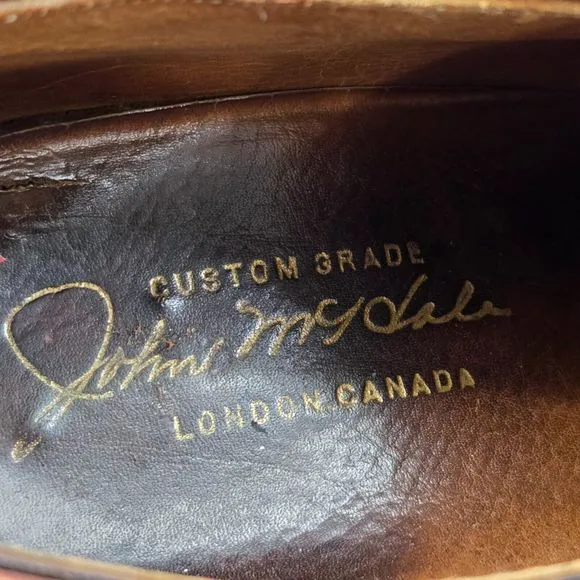 Vintage 1960s John McHale Shoes Captoe Oxford Chestnut Caramel Leather Shoe 9.5