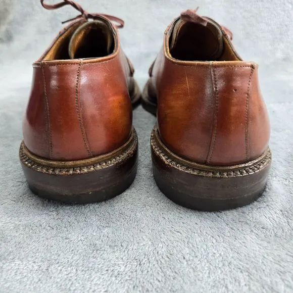 Vintage 1960s John McHale Shoes Captoe Oxford Chestnut Caramel Leather Shoe 9.5