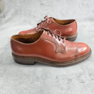 Vintage 1960s John McHale Shoes Captoe Oxford Chestnut Caramel Leather Shoe 9.5