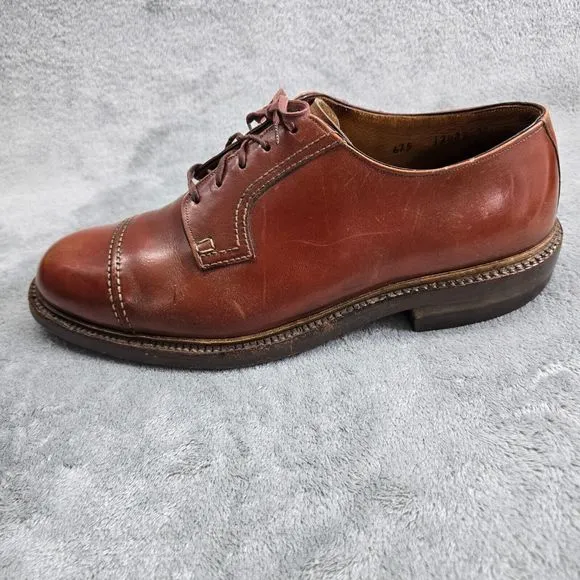 Vintage 1960s John McHale Shoes Captoe Oxford Chestnut Caramel Leather Shoe 9.5