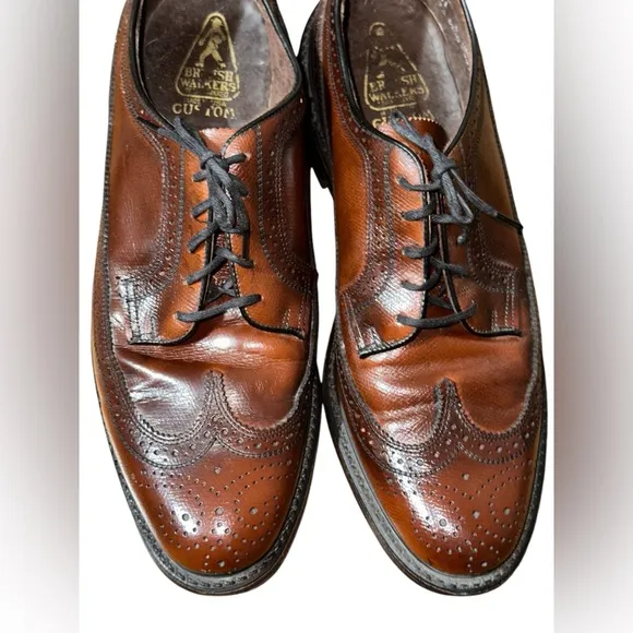 Vintage British Walkers Leather Wingtip Dress Shoes Size 11