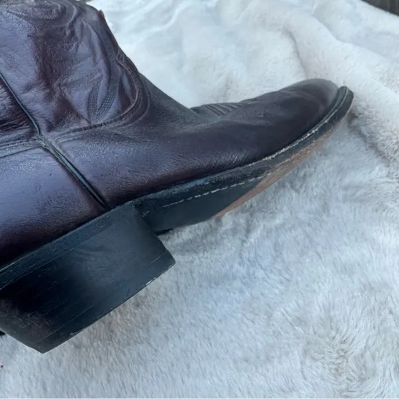 Vintage Dan Post Leather Cowboy Boots Size 13