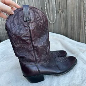Vintage Dan Post Leather Cowboy Boots Size 13