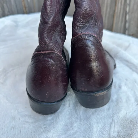 Vintage Dan Post Leather Cowboy Boots Size 13
