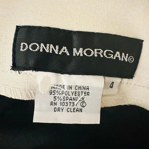 VINTAGE Donna Morgan Retro Black &amp; Cream Dress 60s Mod Inspired Classic