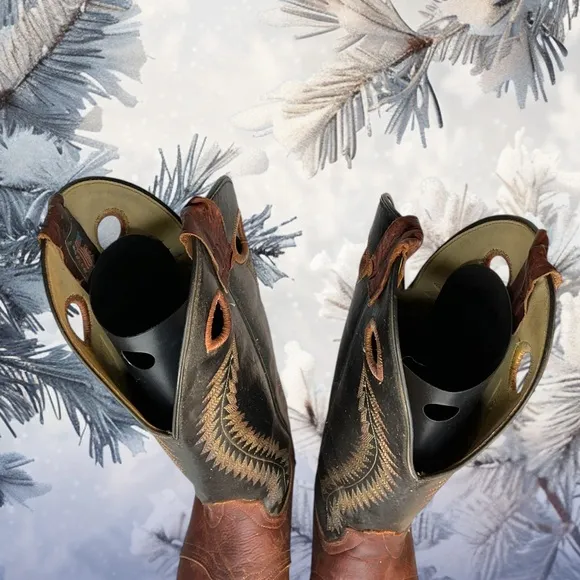Vintage Laredo Two-Tone Leather Buckaroo Cowboy Boots Men's Size 9.5D