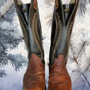 Vintage Laredo Two-Tone Leather Buckaroo Cowboy Boots Men's Size 9.5D