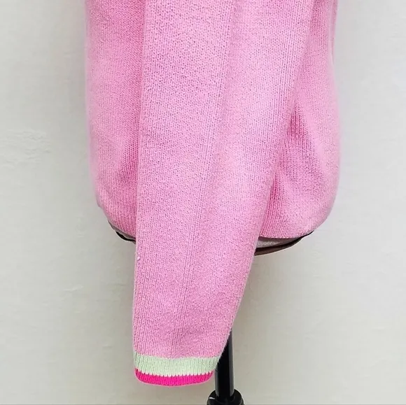 Vintage Retro Y2K Tommy Hilfiger Pastel Neon Pink Green Ribbed Pull-over Sweater