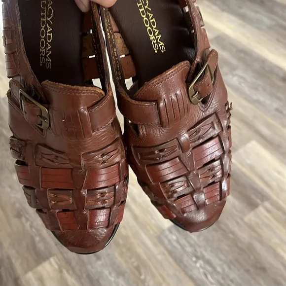 Vintage Stacy Adam’s plaited leather Huarache woven sandals size 7.5 buckle