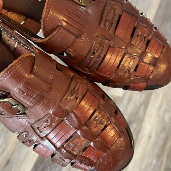 Vintage Stacy Adam’s plaited leather Huarache woven sandals size 7.5 buckle