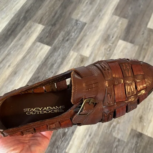 Vintage Stacy Adam’s plaited leather Huarache woven sandals size 7.5 buckle