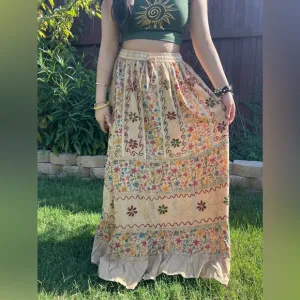 Vintage Vibe Floral Patchwork Skirt