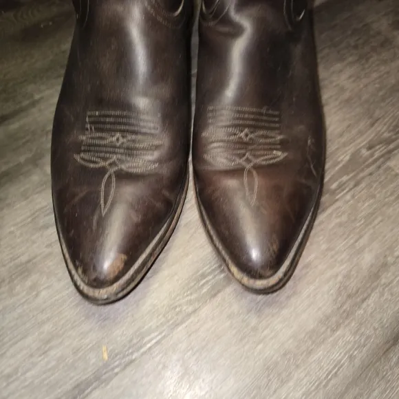 VTG CODE‎ WEST Classic Western Cowboy Boots Brown/black Leather men's Si…