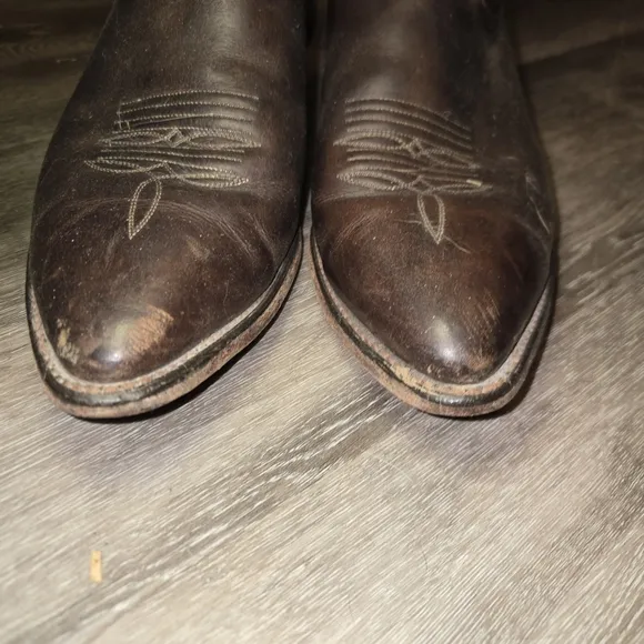 VTG CODE‎ WEST Classic Western Cowboy Boots Brown/black Leather men's Si…