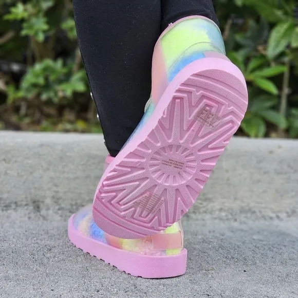 Womens Clear Multi Color Ankle Comfort Boots