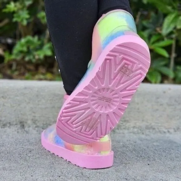 Womens Clear Multi Color Ankle Comfort Boots