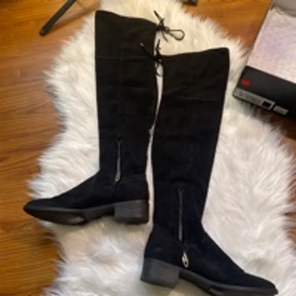 Women's Dolce Vita Black Suede Over The Knee Boots Size 8.5
