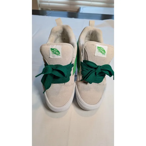 Women's Vans Sneakers, Size 9, White and Green