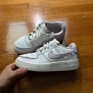 Womens White Velcro Nike Air Force Ones Low Tops