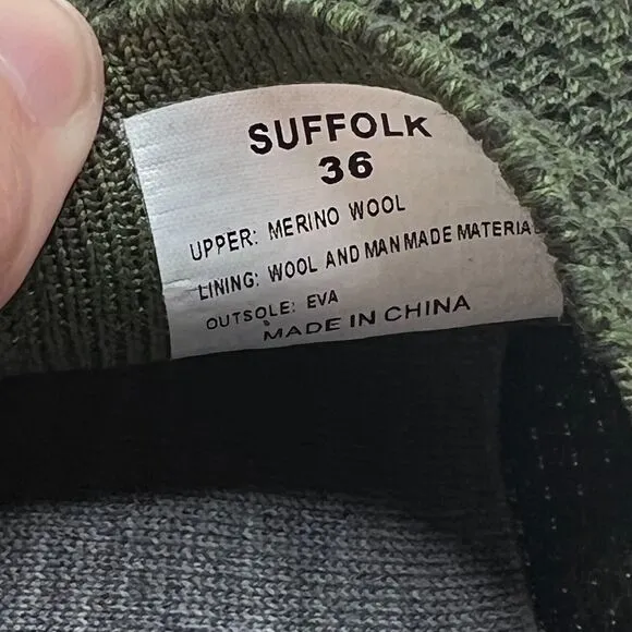 Woolloomooloo Suffolk Merino Wool Slip-On Shoe Green Women EU 36M/5.5 NWB
