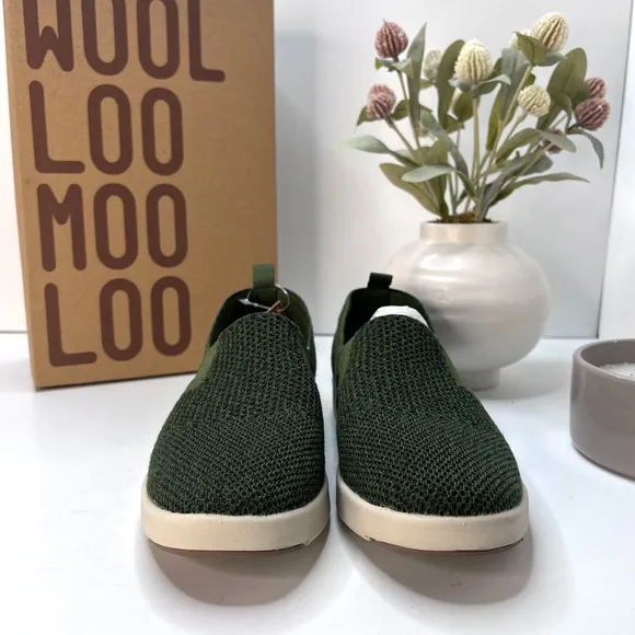 Woolloomooloo Suffolk Merino Wool Slip-On Shoe Green Women EU 36M/5.5 NWB