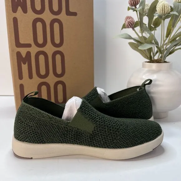 Woolloomooloo Suffolk Merino Wool Slip-On Shoe Green Women EU 36M/5.5 NWB