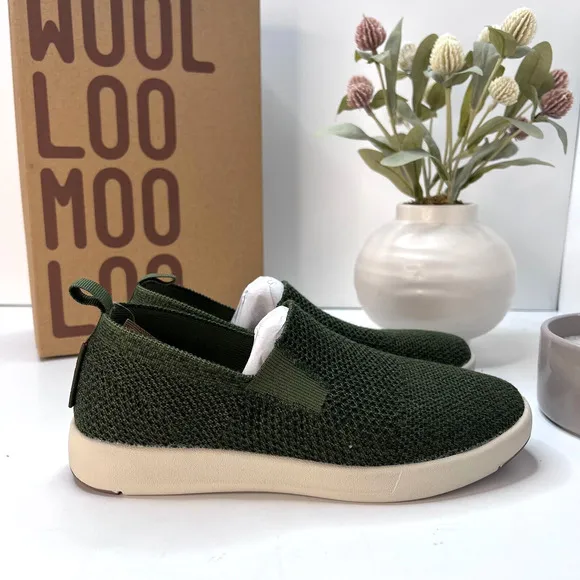 Woolloomooloo Suffolk Merino Wool Slip-On Shoe Green Women EU 36M/5.5 NWB