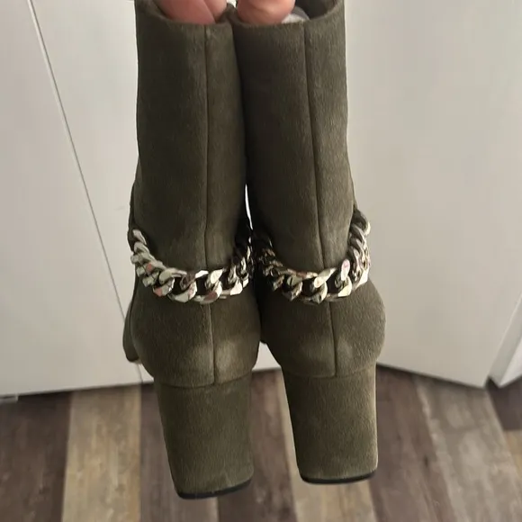 Zac Posen Suede chain boots