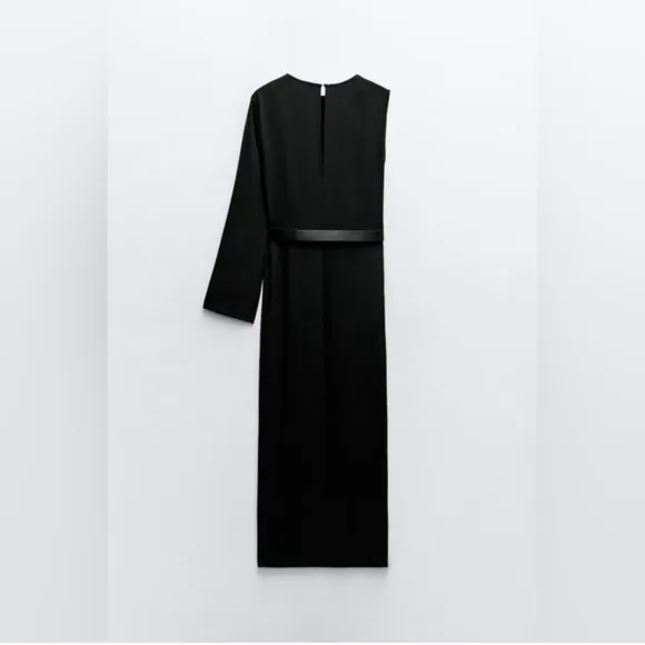 ZARA ASYMMETRIC CREPE MIDI DRESS Size XS
